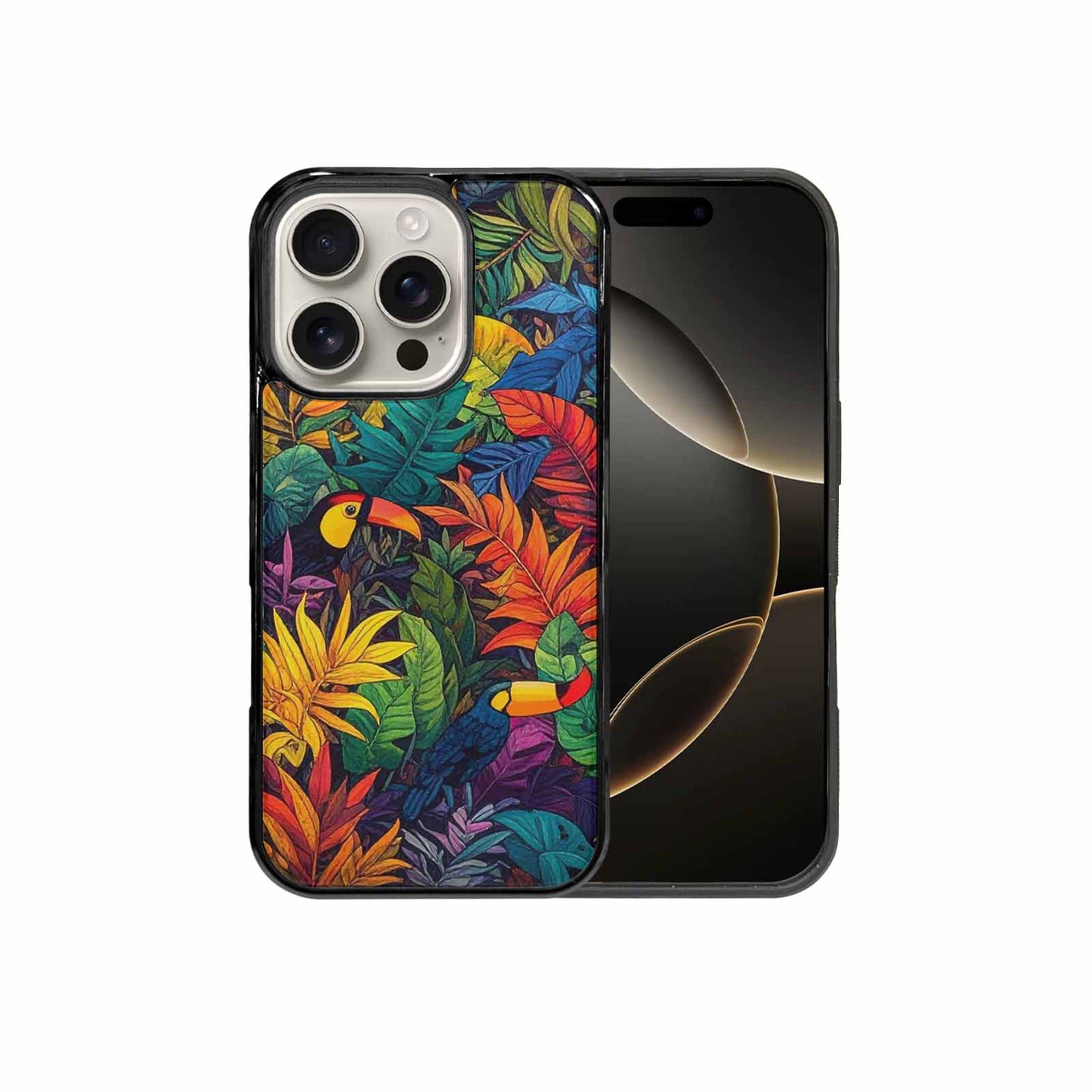 iPhone 16 Pro Case — Toucan Jungle Toucan Jungle Pattern Hundreds, Custom Printed Phone Case