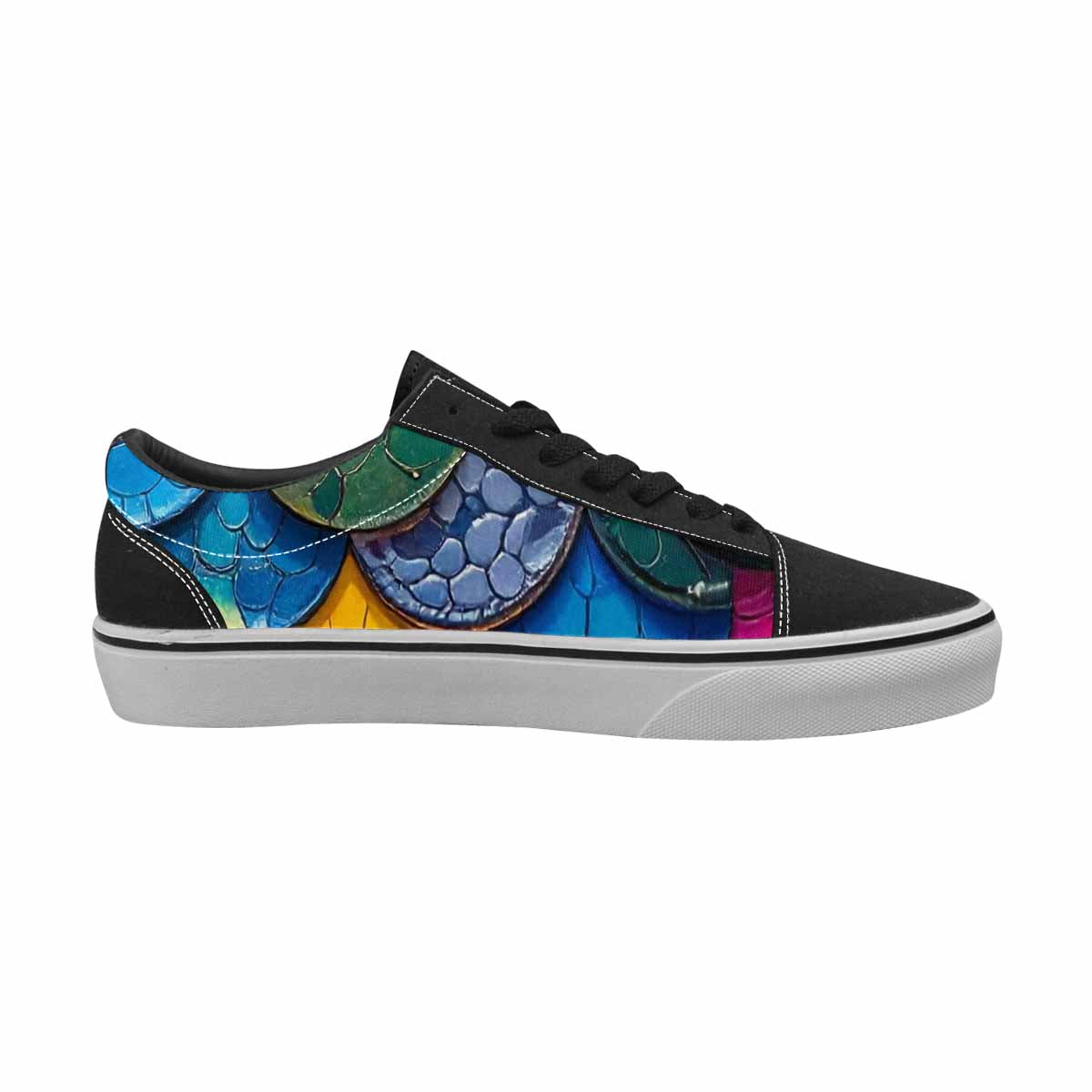 WOMEN'S Reptile Scale Lace-Up Canvas Vibrant Chaos Sneakers