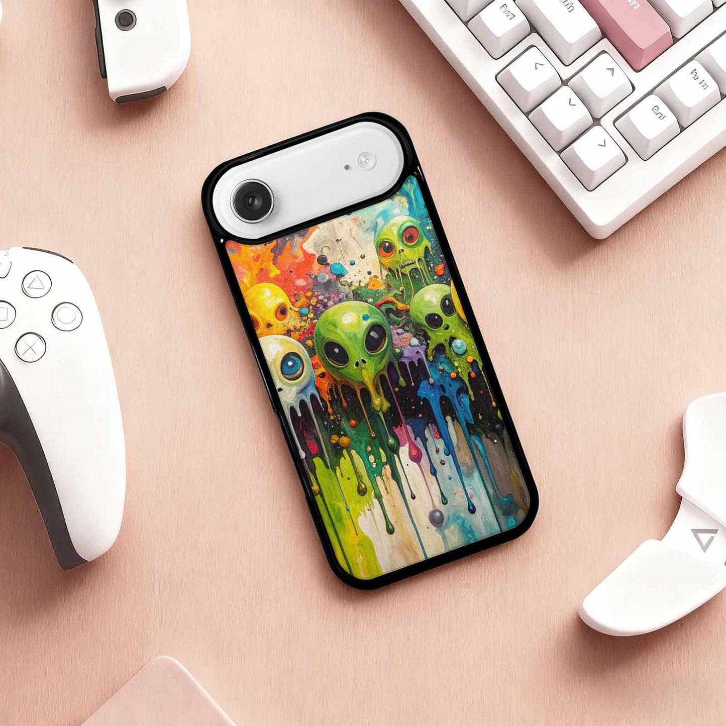 iPhone 17 Air Case — Aliens Camomelting Aliens Patt Q9t Alien, Custom Print Case Cover