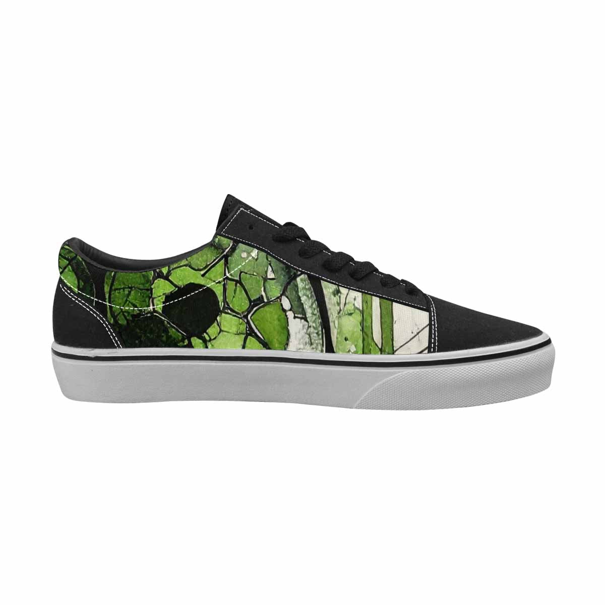 WOMEN'S Reptile Scale Lace-Up Canvas Melting Art Custom Sneakers