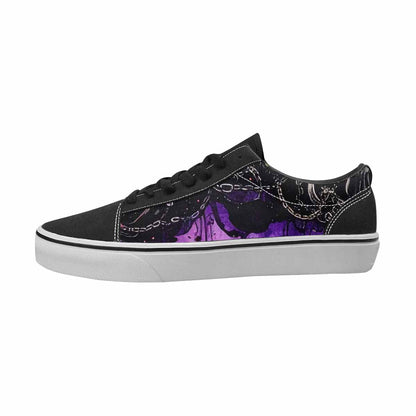 WOMEN'S Mushrooms Black & Purple Ink Canvas Custom Fashion Dreamcore All Over Print Shoes