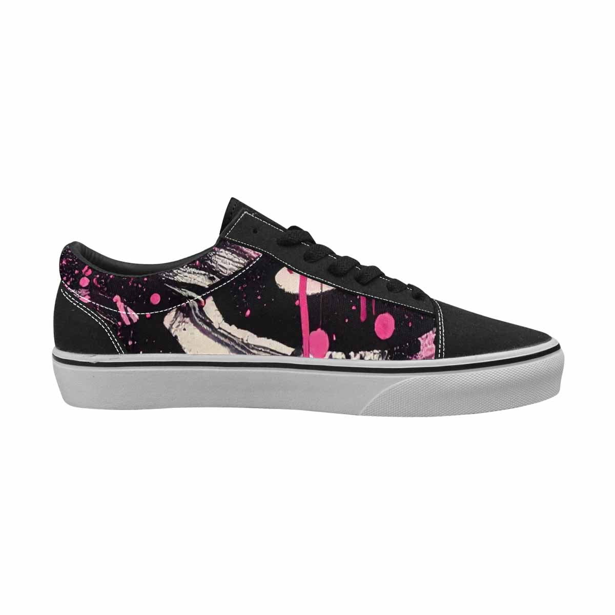 WOMEN'S Zebra Black & Pink Ink Canvas Made To Order Neon Fantasy Sneakers
