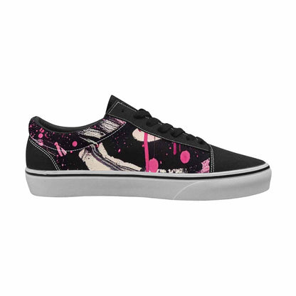 WOMEN'S Zebra Black & Pink Ink Canvas Made To Order Neon Fantasy Sneakers