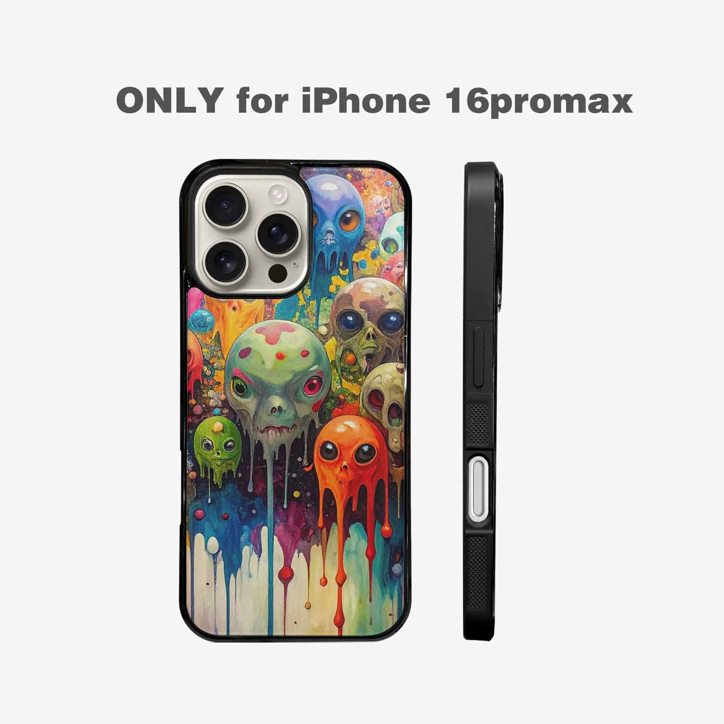 iPhone 16 Pro Max Case — Aliens Camomelting Aliens Patt E6l, Unique Phone Case Design