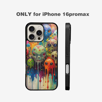 iPhone 16 Pro Max Case — Aliens Camomelting Aliens Patt E6l, Unique Phone Case Design