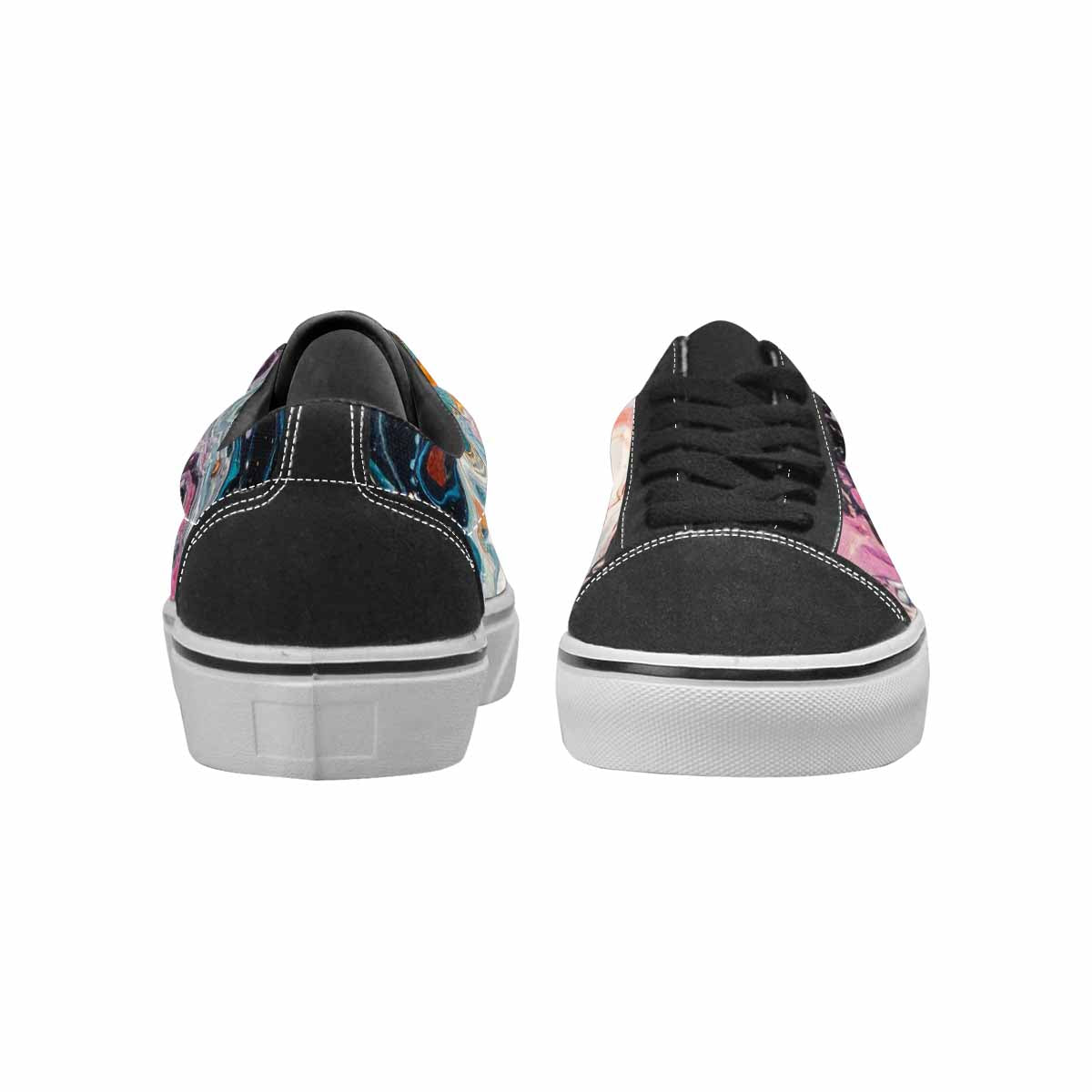 WOMEN'S Aliens  Marble Aliens Lace-Up Canvas Grunge Custom Shoes