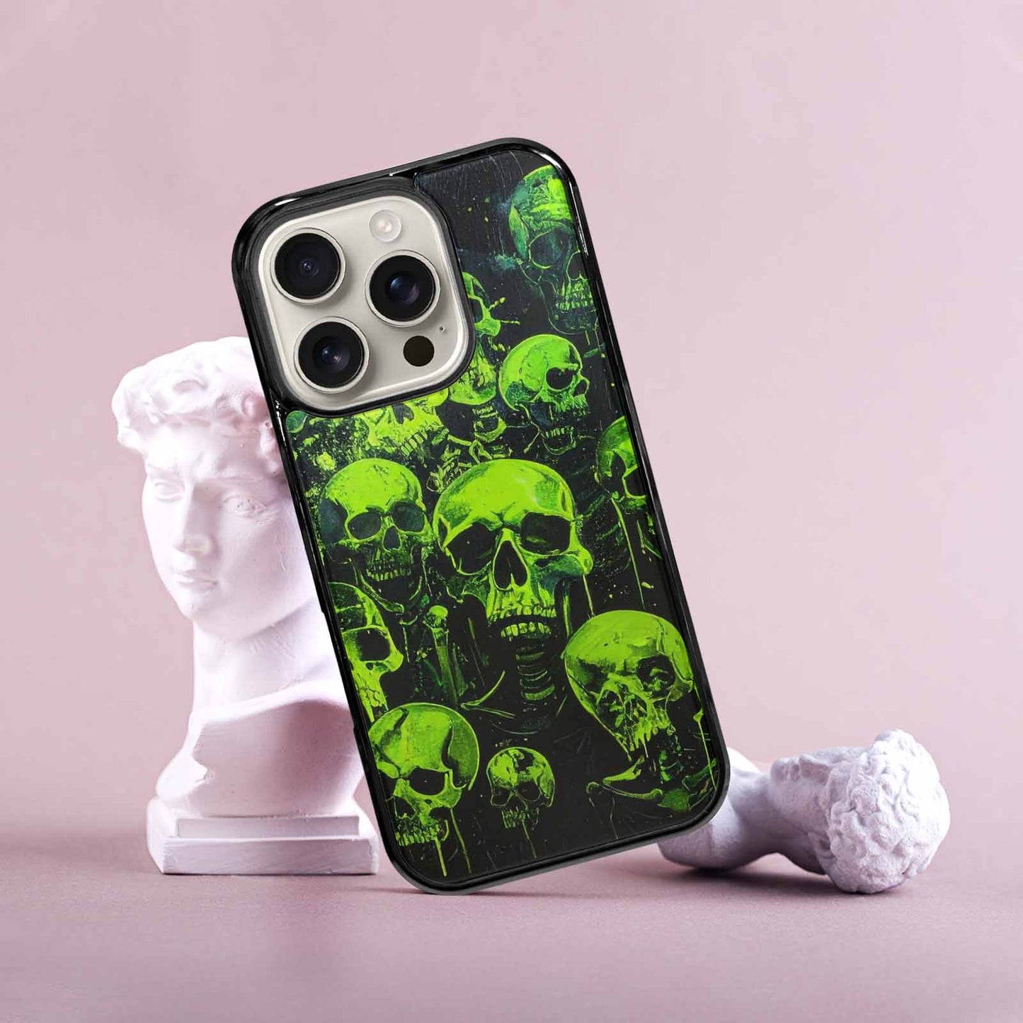 iPhone 16 Pro Case — Skeletons Neon Green Glowskele Ou7 Personalized, Original Design Phone Case