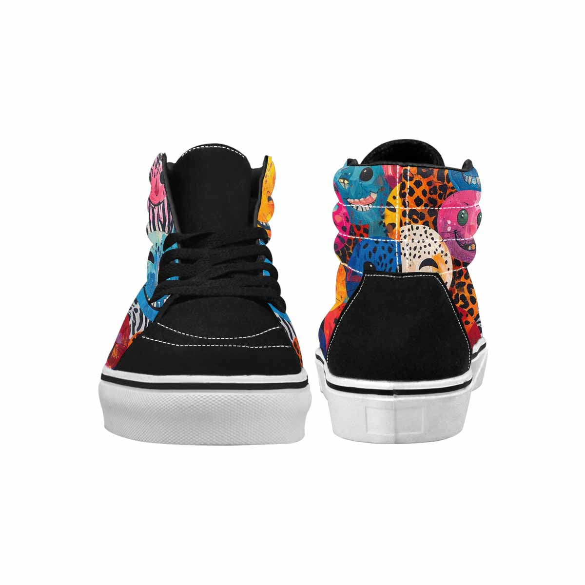 MEN'S Smiley Faces High Top Canvas Wallpaper Art Custom Sneakers