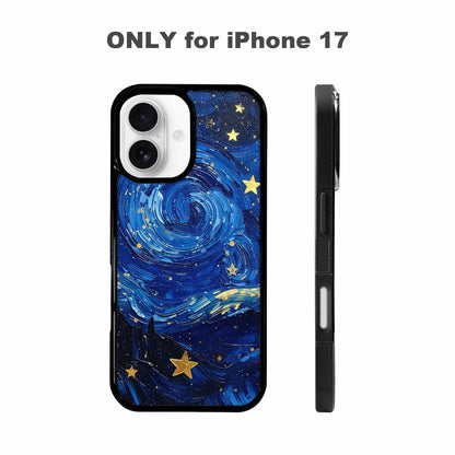 iPhone 17 Case — Swirling Deep Blue Night Galaxy Space, Personalized Phone Case