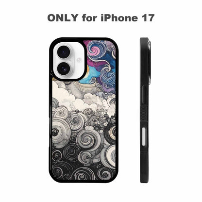 iPhone 17 Case — Tie Dye Swirls (black Tie Dye, Custom Print Case Cover