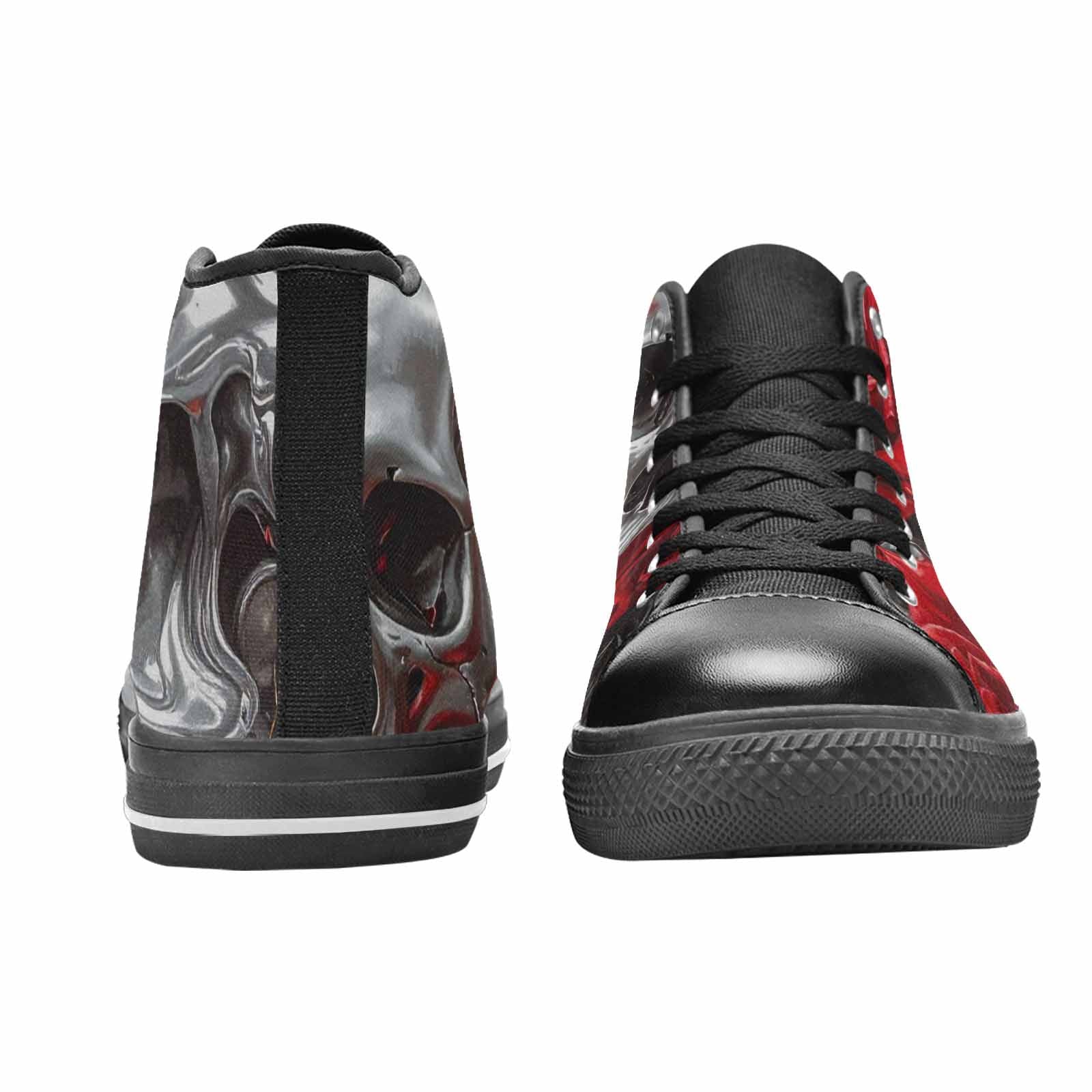 WOMEN'S Skulls Roses Chrome Airbrush High Top Canvas Dreamcore Sneakers