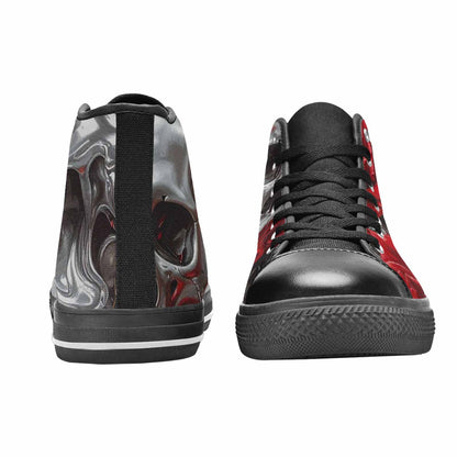 WOMEN'S Skulls Roses Chrome Airbrush High Top Canvas Dreamcore Sneakers