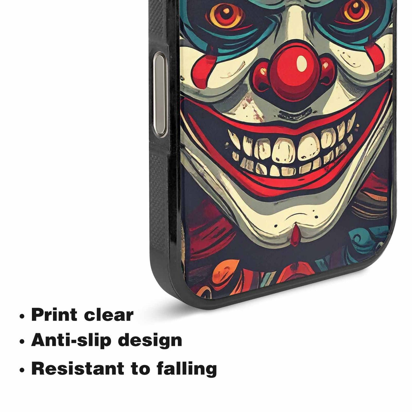 iPhone 16 Pro Case — Evil Circus Heads Faces Overlapping Patterns, Custom Art Phone Cover