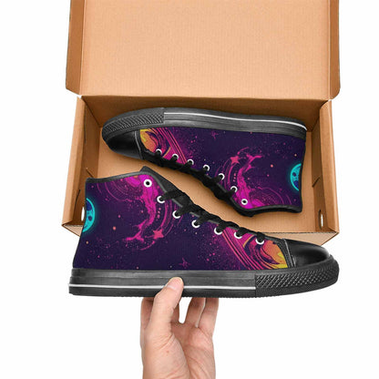 MEN'S Space Galaxy Astronaut High Top Canvas Wallpaper Art Sneakers