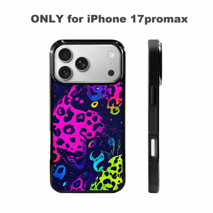 iPhone 17 Pro Max Case — Leopard Print Neon Seamless Animal Print, Custom Designed Case Cover