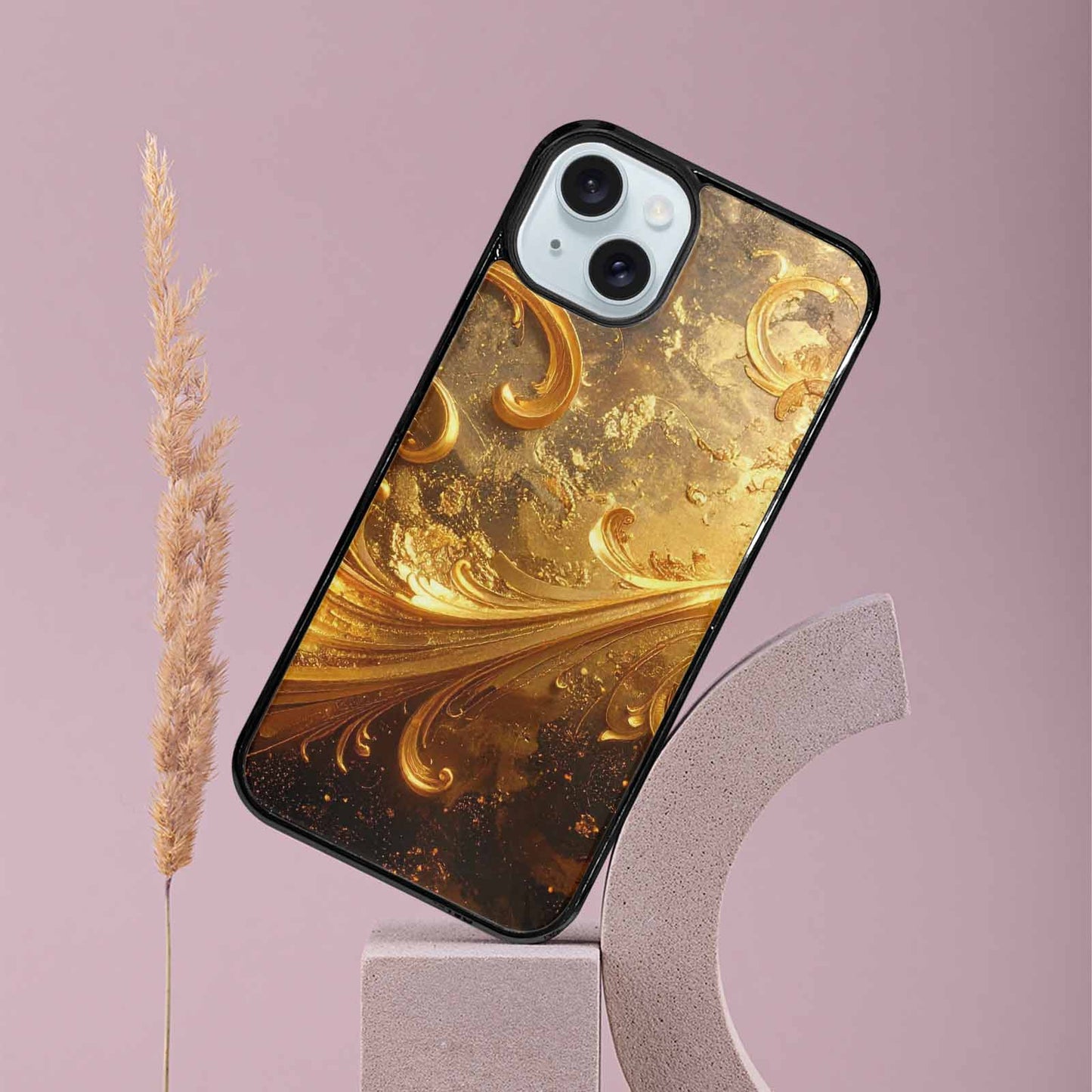 iPhone 15 Plus Case — Klimt Gold Leaf Artwork Pattern, Custom Art Phone Cover