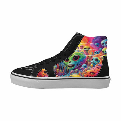 MEN'S Aliens  Tie Dye High Top Canvas Cottagecore Custom Sneakers