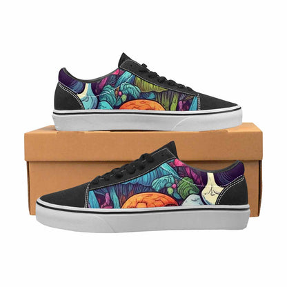 WOMEN'S Mushroom Skull Canvas Lace-Up Vivid Custom Sneakers