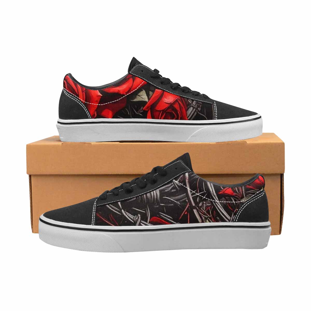 WOMEN'S Barbed Wire Coil Lace-Up Canvas Neon Fantasy Custom Shoes
