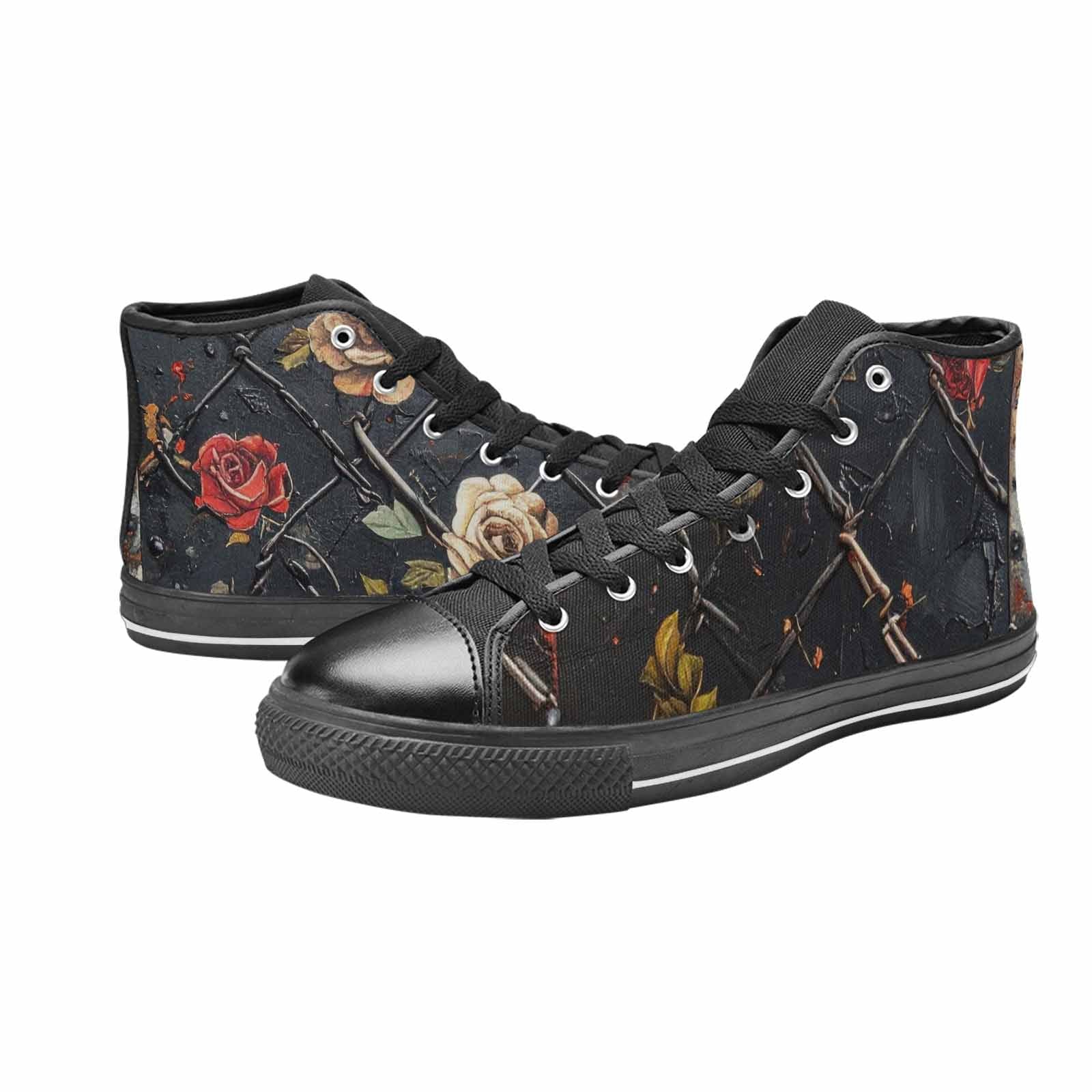 WOMEN'S Barbed Wire Chain High Top Canvas Dark Academia Sneakers