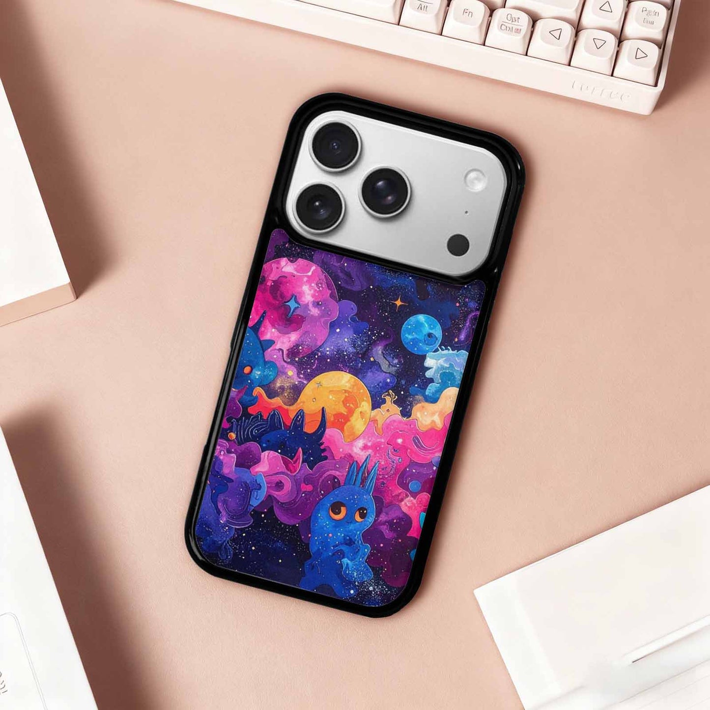 iPhone 17 Pro Case — Cosmic Creature And Object Mashup Galaxy, Custom Print Case Cover