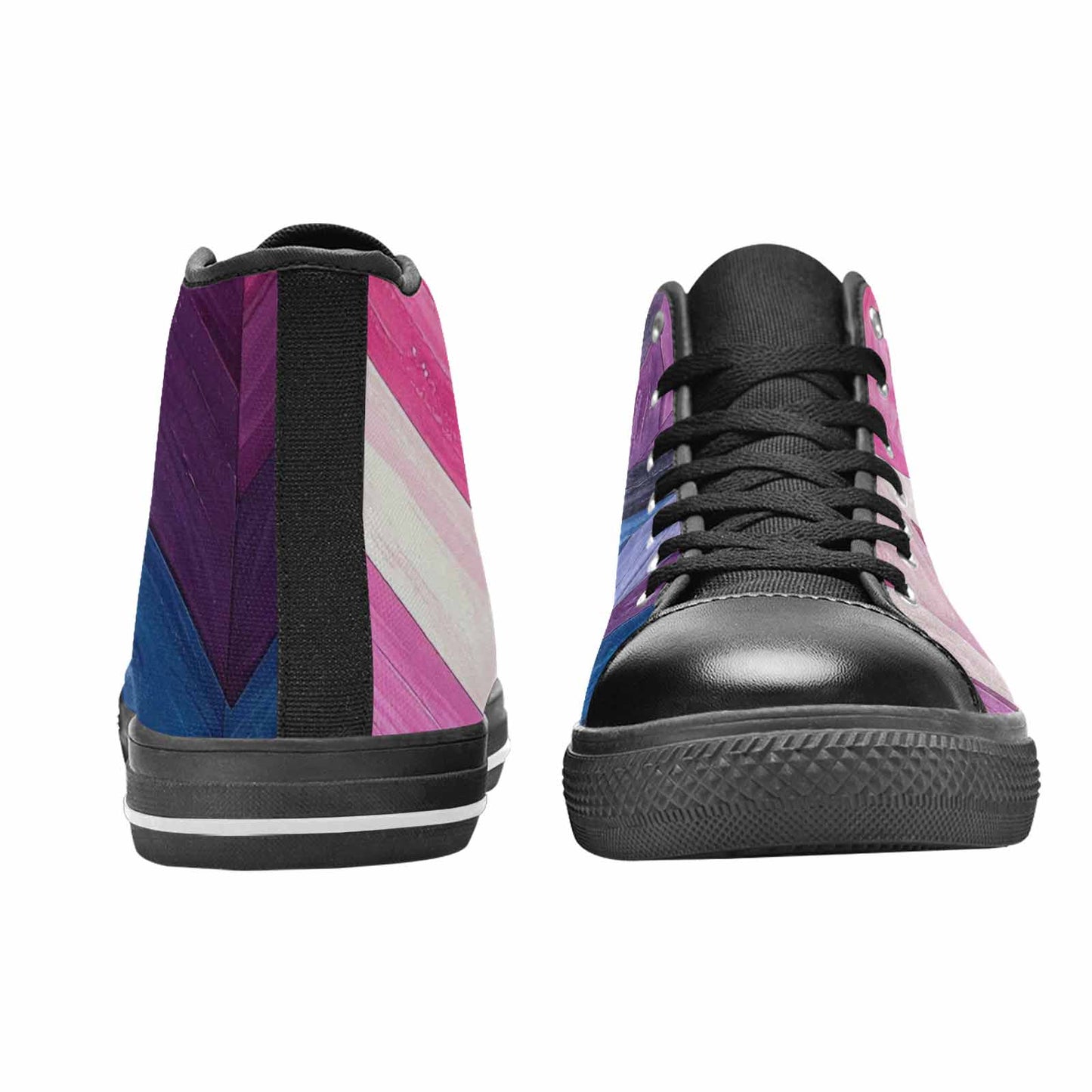 MEN'S Genderfluid Flag Color High Top Canvas Aesthetic Sneakers