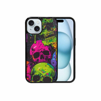 iPhone 15 Case — Vibrant Camo 1000\'s Of Skeletons Neon, Custom Phone Case