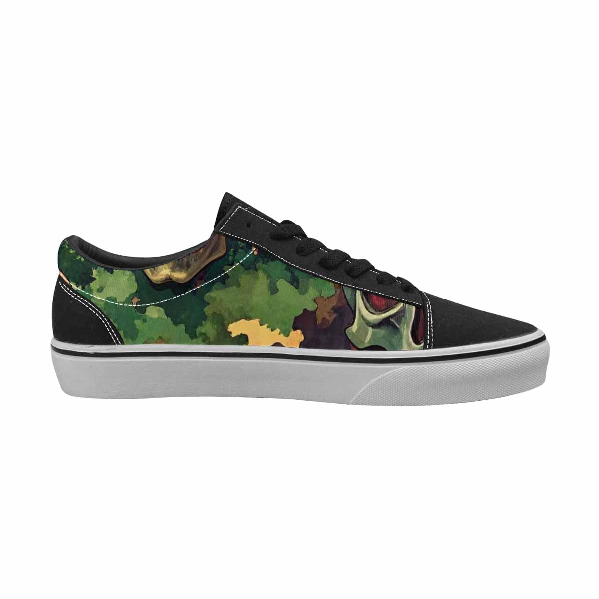 WOMEN'S Skulls  Camo Skulls Lace-Up Canvas Dreamcore Custom Shoes