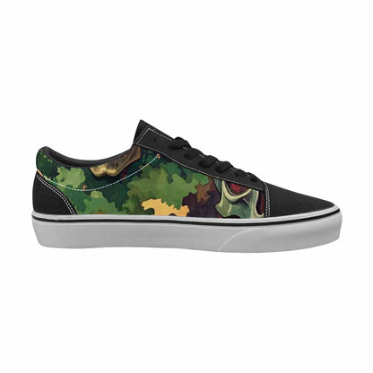 WOMEN'S Skulls  Camo Skulls Lace-Up Canvas Dreamcore Custom Shoes