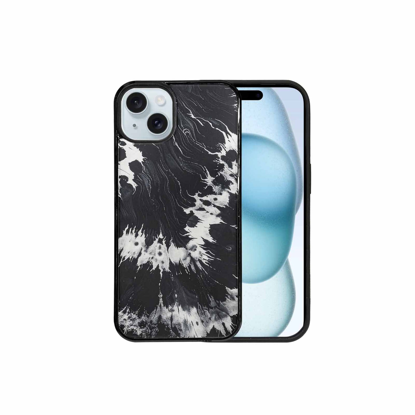 iPhone 15 Plus Case — Black White Animal Print, Personalized Phone Case