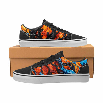 WOMEN'S Flame Burst Lace-Up Canvas Surreal Custom Shoes