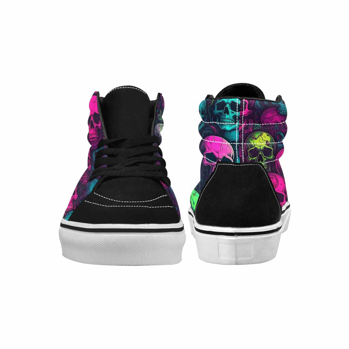 WOMEN'S Skulls - Neon High Top Canvas Aesthetic Sneakers