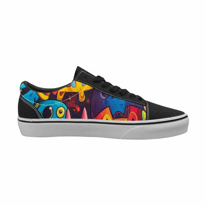 WOMEN'S Cartoon Monster Character Canvas Lace-Up Wallpaper Art Custom Shoes