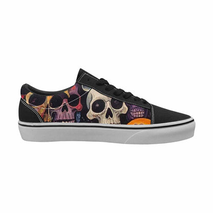 WOMEN'S Skulls (general) Lace-Up Canvas Kaleidoscope Sneakers