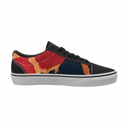 WOMEN'S Leopard Wallpaper Print Canvas Lace-Up Vivid Custom Shoes