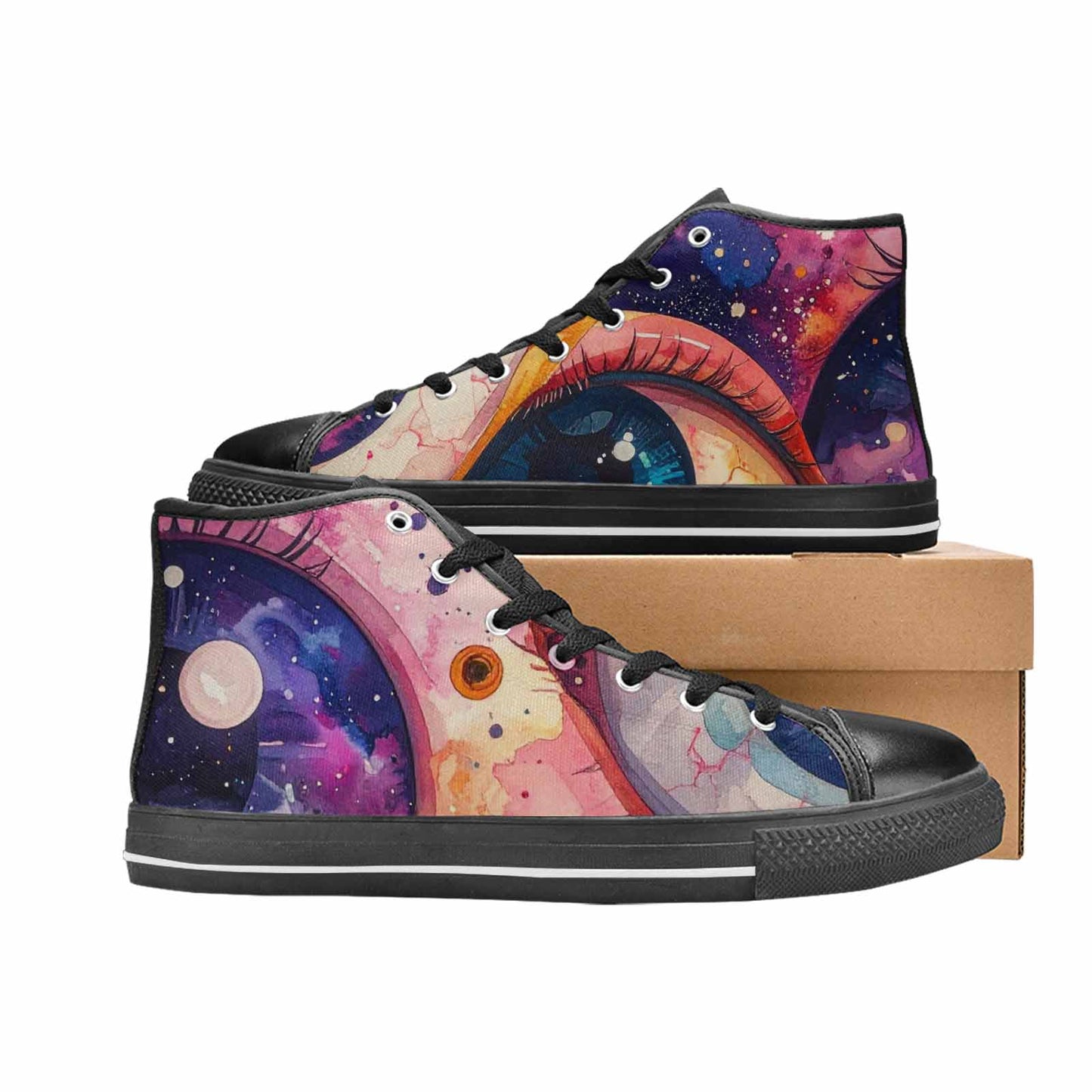 MEN'S Cartoon Eyeballs Galaxy High Top Canvas Dreamcore Sneakers