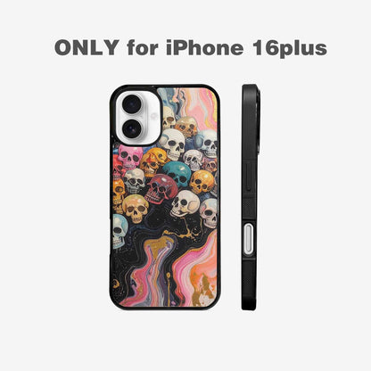 iPhone 16 Plus Case — Skulls Marbleskulls Pattern, Custom Print Case Cover