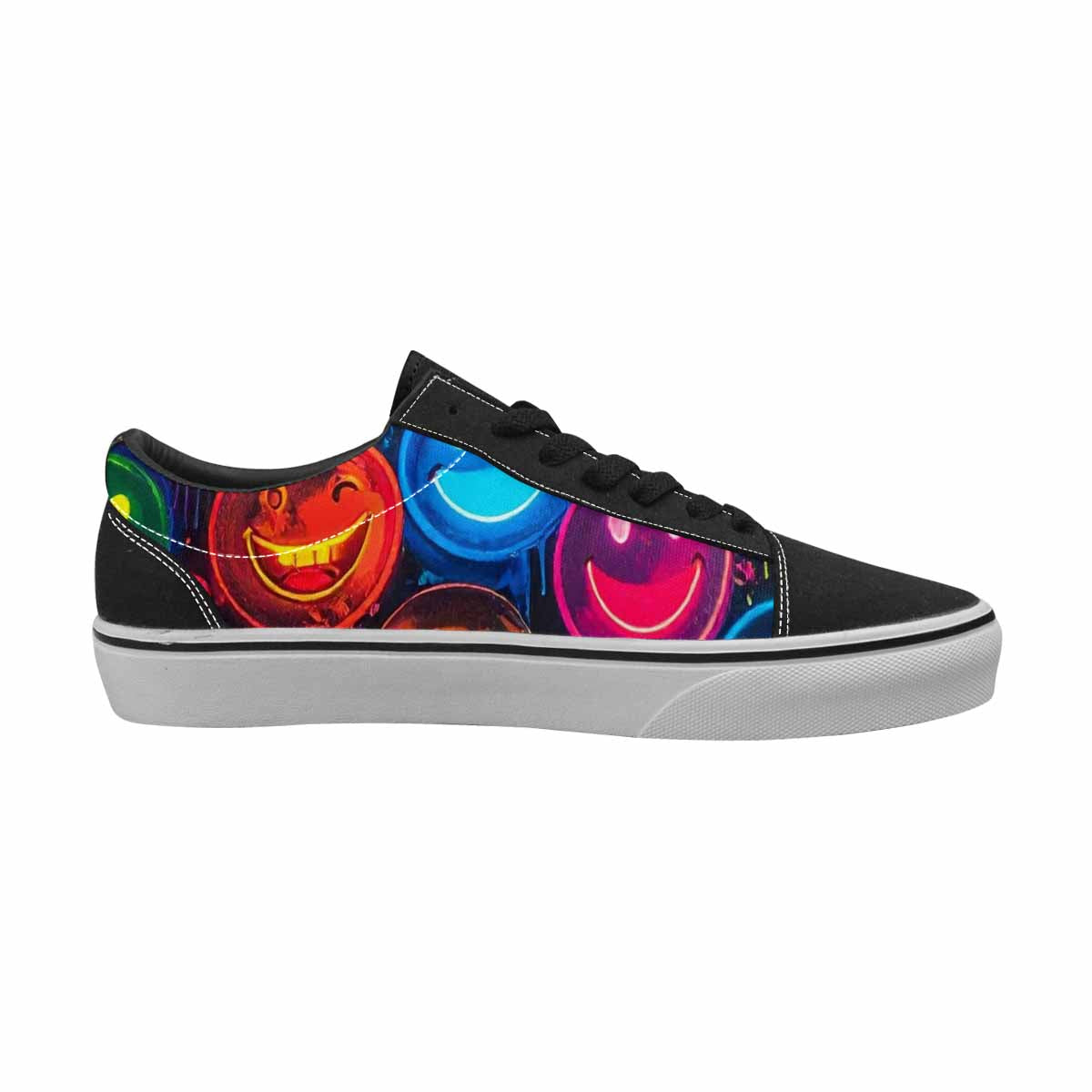 WOMEN'S Smiley Faces × Glow Lace-Up Canvas Neon Fantasy Shoes