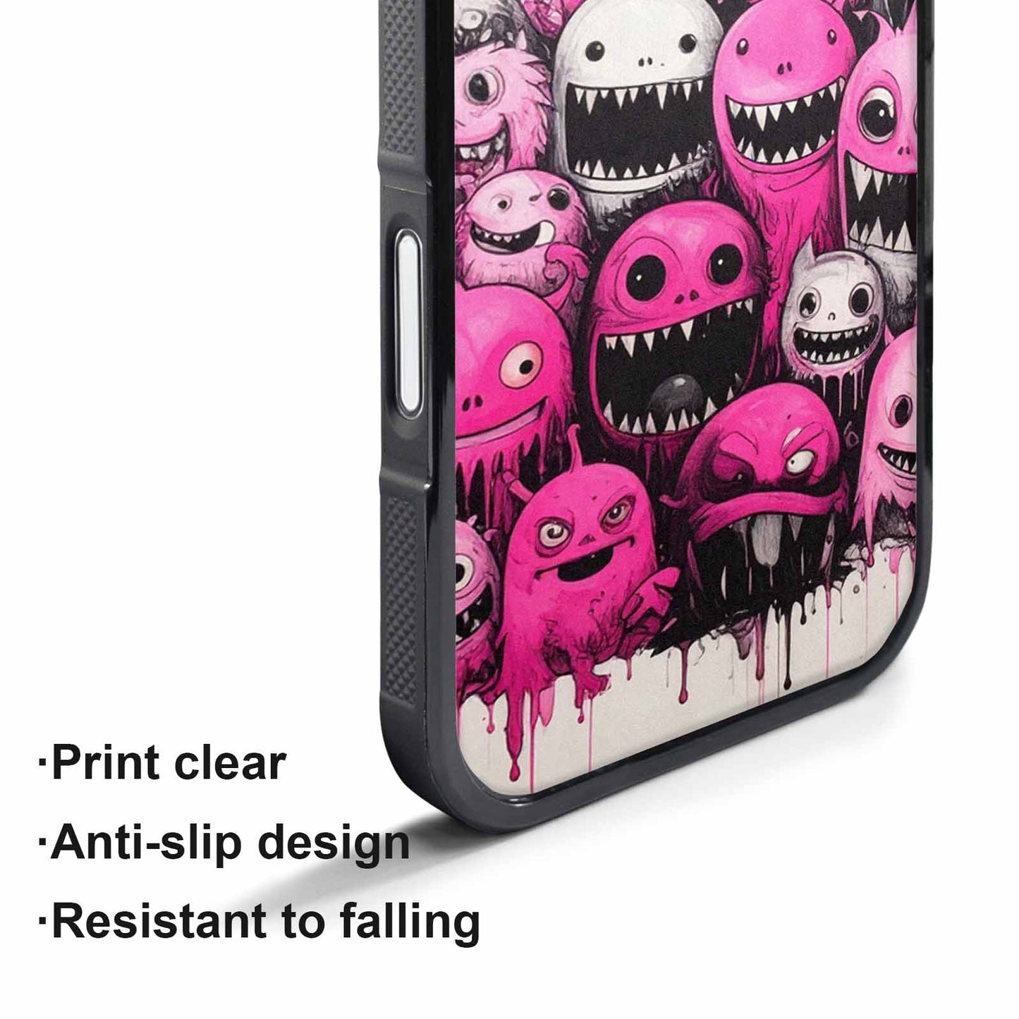iPhone 17 Air Case — Monsters General Black Pink Ink Cartoon, Unique Phone Case Design