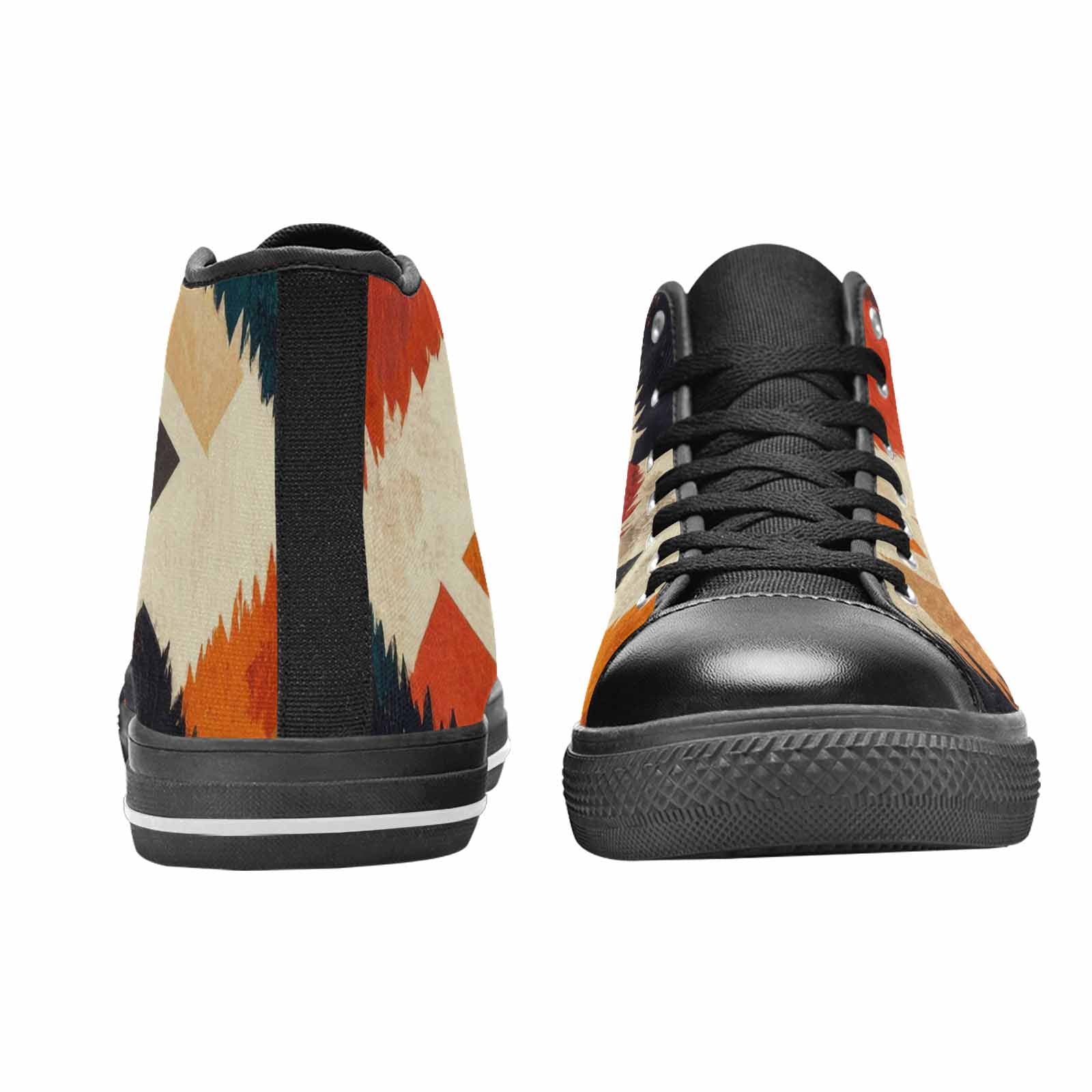 WOMEN'S Southwestern Geometric Diamond High Top Canvas Dark Academia Custom Shoes