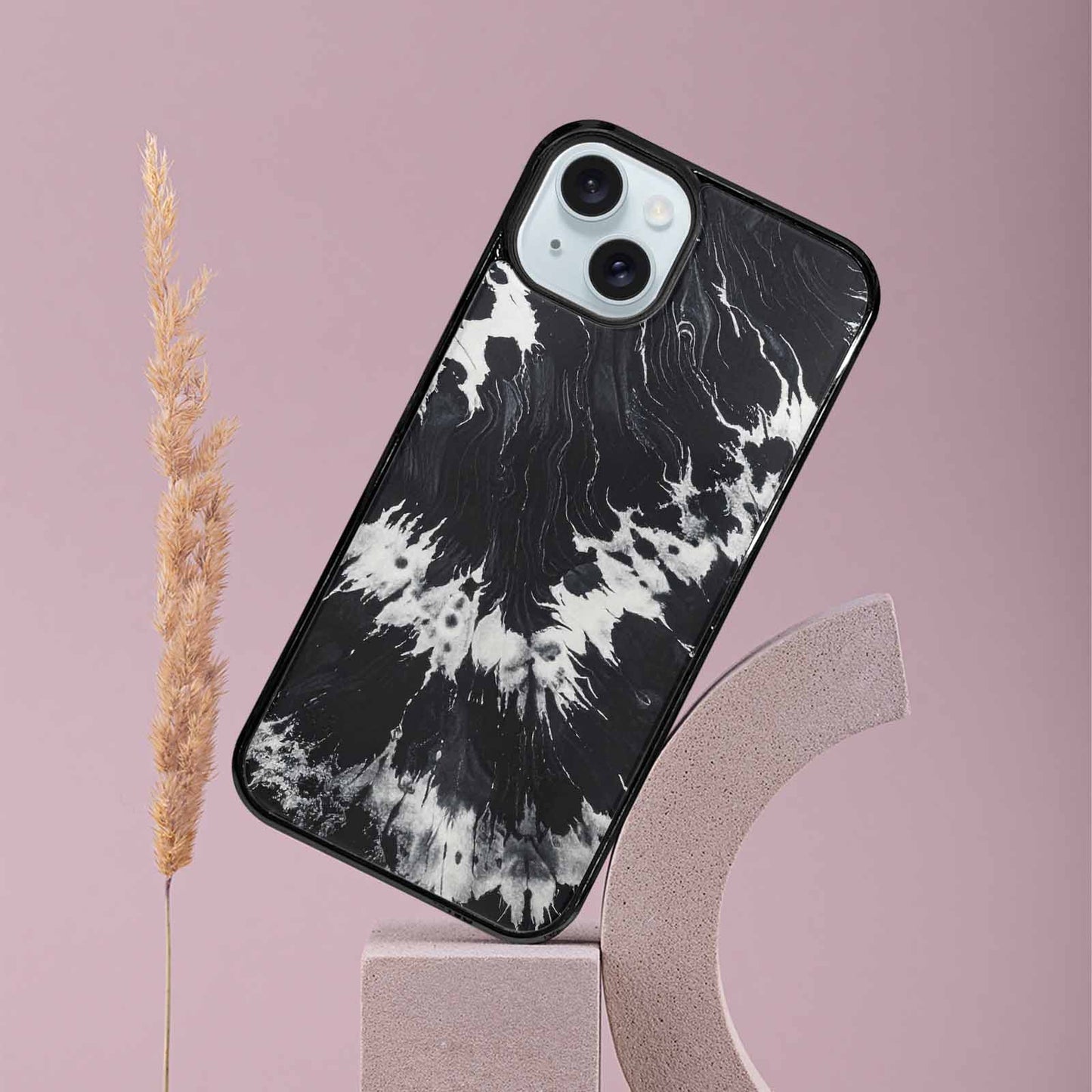 iPhone 15 Plus Case — Black White Animal Print, Custom Print Case Cover