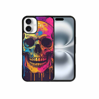 iPhone 16 Plus Case — Skulls Splatter Comic, Personalized Phone Case