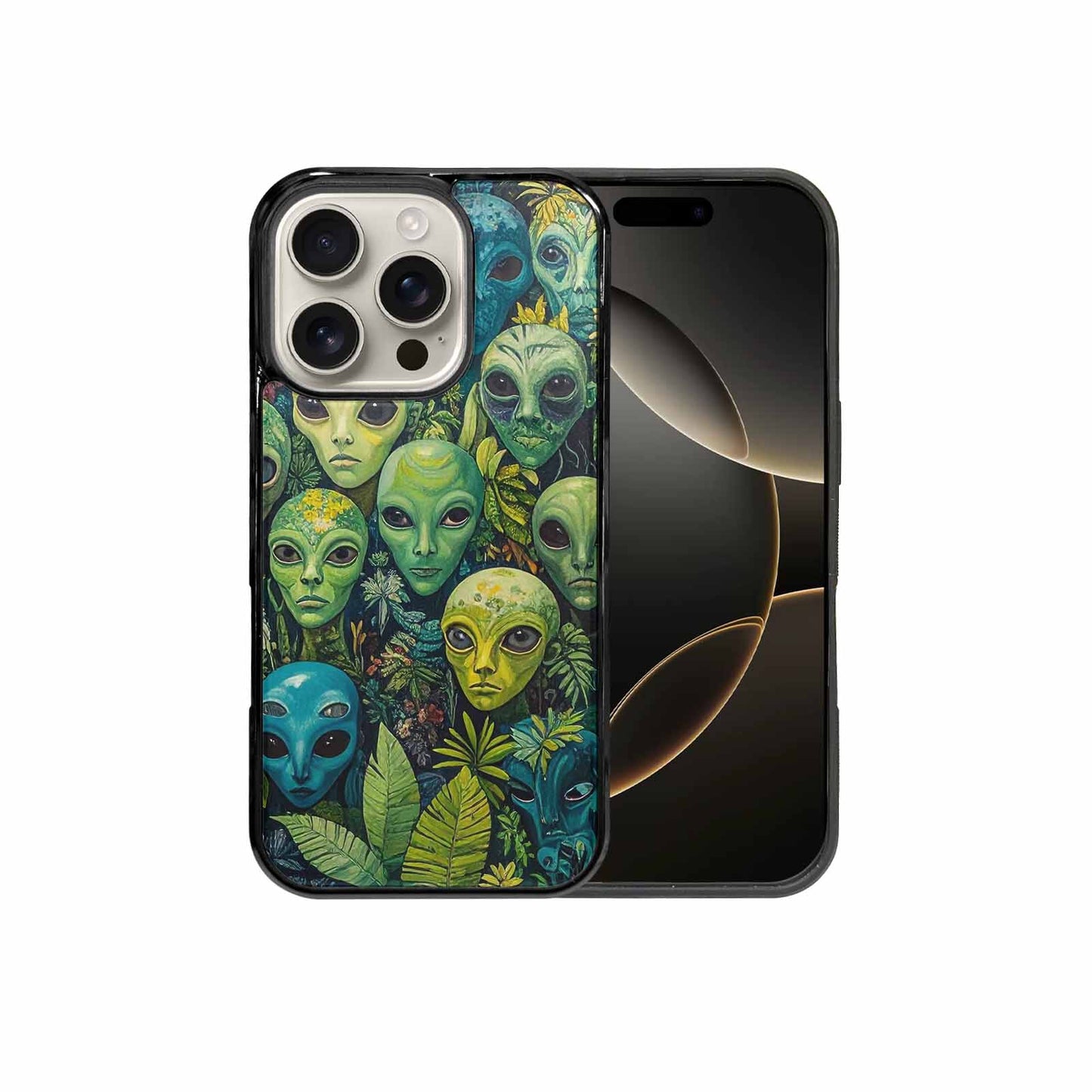 iPhone 16 Pro Case — Aliens Pattern Hundreds Of Sma Bcn, Unique Phone Case Design