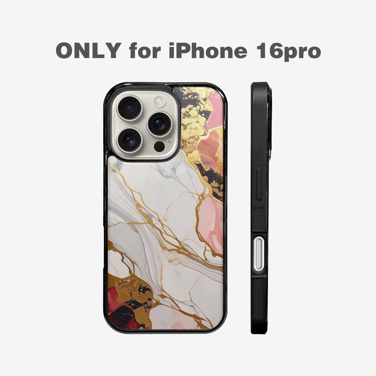 iPhone 16 Pro Case — Marble Vein Marble Veins Pattern Hundreds, Custom Phone Case