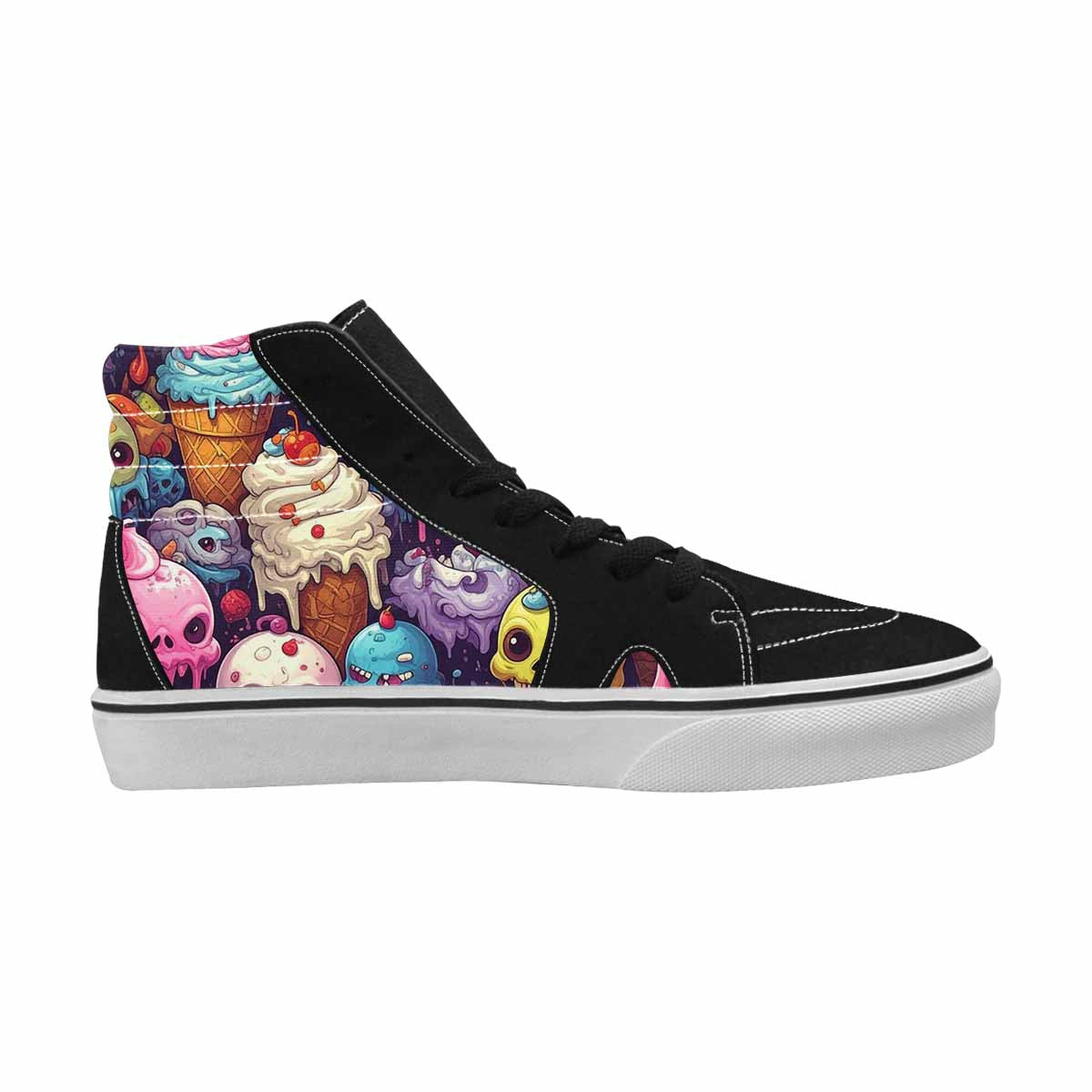 MEN'S Ice Cream Monsters  High Top Canvas Vivid Custom Sneakers