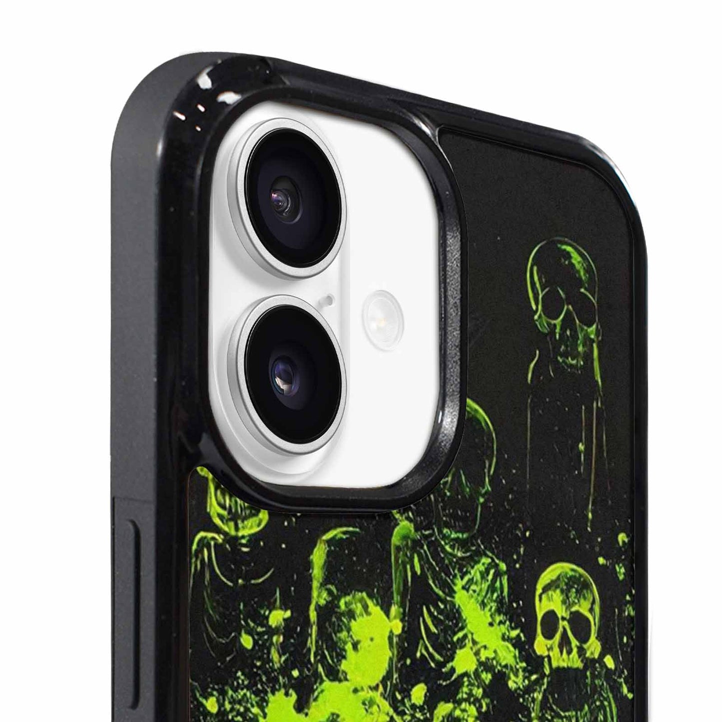 iPhone 17 Case — Skeletons Neon Green Original Art, Custom Designed Case Cover