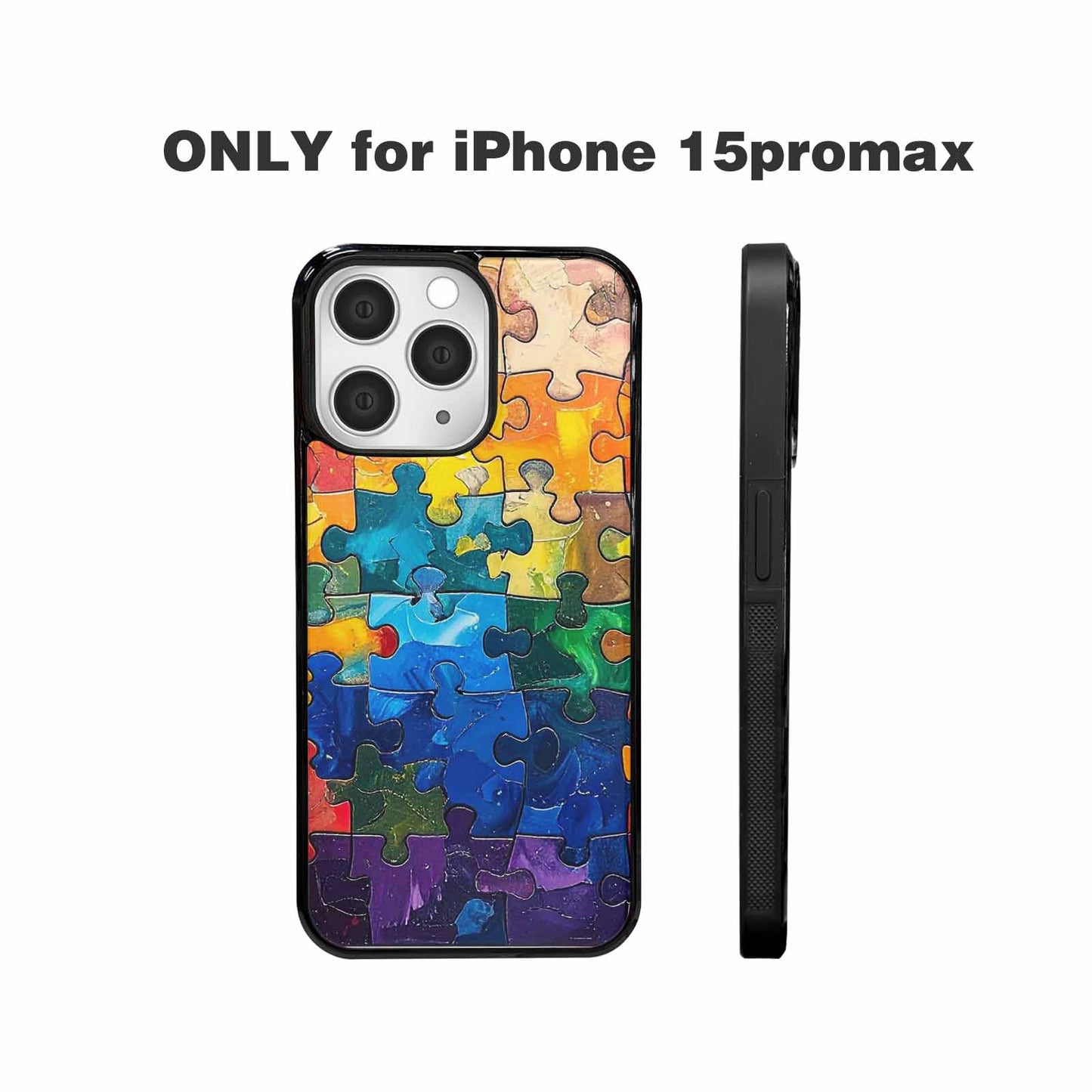 iPhone 15 Pro Max Case — Autism Puzzle Pieces Puzzle Piece Pattern, Custom Printed Phone Case