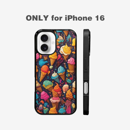 iPhone 16 Case — Ice Cream Motif Ice Cream Motifs, Custom Print Case Cover