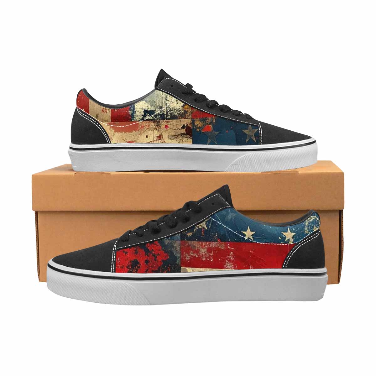 WOMEN'S American Flag Stars Canvas Lace-Up Aesthetic Sneakers