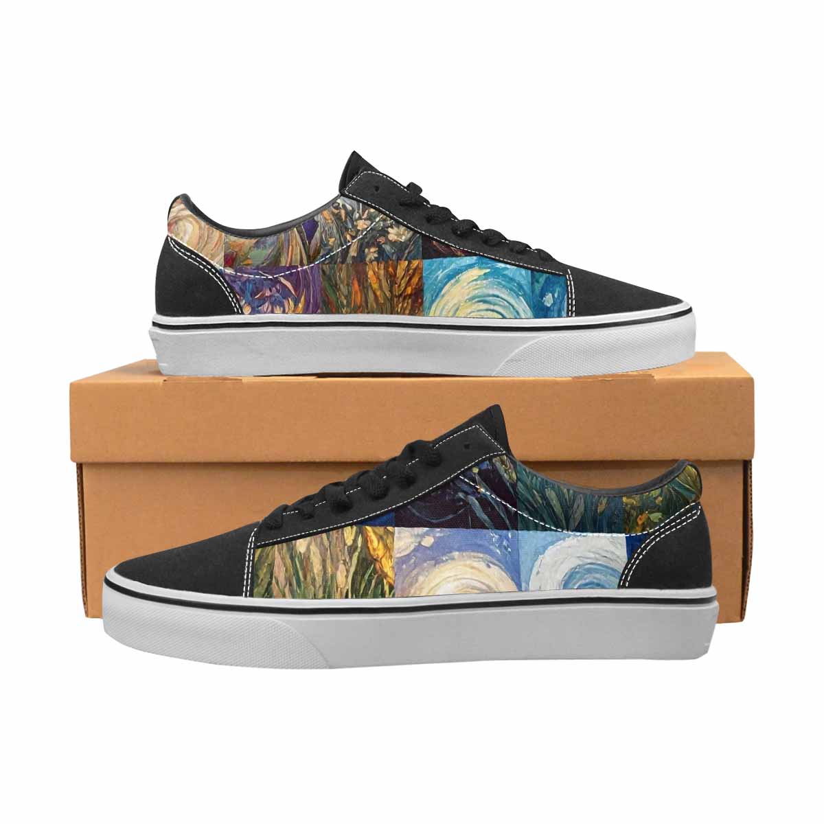 WOMEN'S Van Gogh-Style Swirl Canvas Lace-Up Aesthetic Shoes
